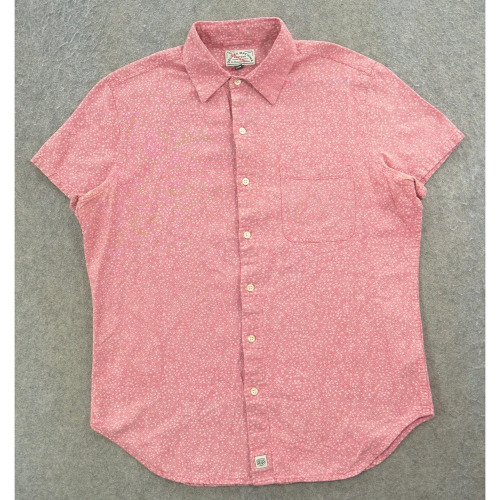 Deus Ex Machina Shirt Mens Medium Pink Button Short Sleeve Streetwear Y2K Retro